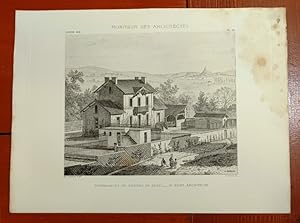 Belle Gravure De Dépendances du Château de BILLY Nizet Architecte Moniteur Des Architectes 1881 P...