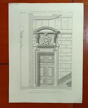 2 Belles Gravures De COUR DE CASSATION porte galerie Architecte Moniteur Des Architectes 1879 188...