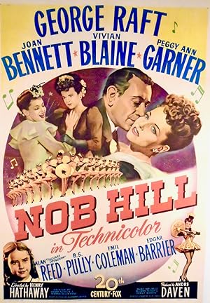 ORIGINAL MOVIE POSTER "NOB HILL" 1945 LINEN-BACKED. ONE SHEET