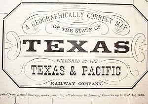 The / Texas / And / Pacific / Railway / The Shortest Line / To The Great / Cotton Grain And Stock...