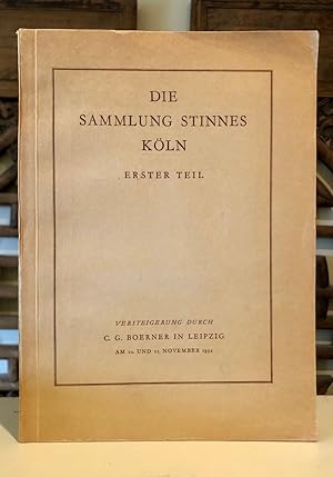 Versteigerungskatalog CLXXX Die Sammlung Dr. Heinrich Stinnes, Köln I. Teil: Graphik Des XIX. Und...