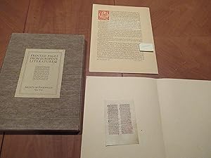 Printed Pages From European Literature [Fifteenth Century Manuscript Leaf + 19 Fifteenth, Sixteen...