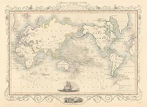 The World on Mercator's Projection shewing the voyages of Captain Cook around the World