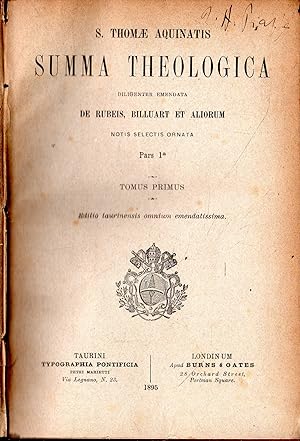 Summa Theologica diligenter emendata de rubeis, billuart et aliorum. Notis selectis ornata (6 tom...