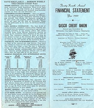 Twenty-Seventh Annual Financial Statement; Year 1959
