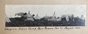 Cheyenne Indian Camp Near Pawnee Okla. Ter August 1905. When they were visiting the Pawnee Indian...