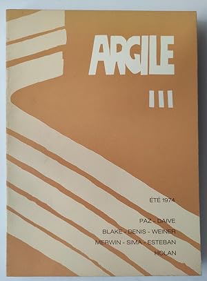 Revue Argile. III. Eté 1974.
