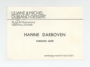 Exhibition postcard: Hanne Darboven: Variante 42/59 (opens 4 May [1976])