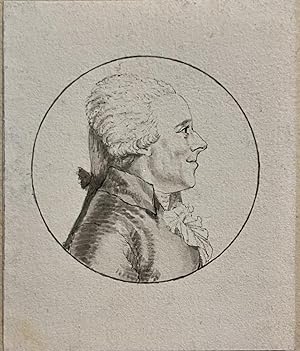 [Antique drawing, pen and wash] Portrait of Ernestus Ebeling, merchant in Amsterdam, ca. 1790-1800.