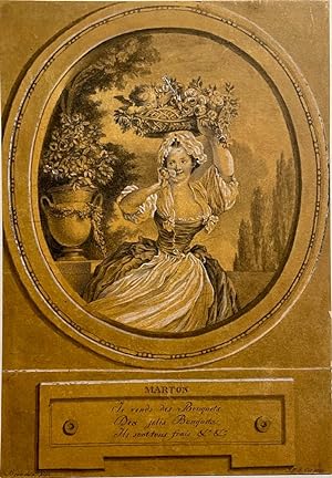 Antique drawing, watercolour I Marton, the flower woman (De bloemenvrouw), 1876, 1 p.