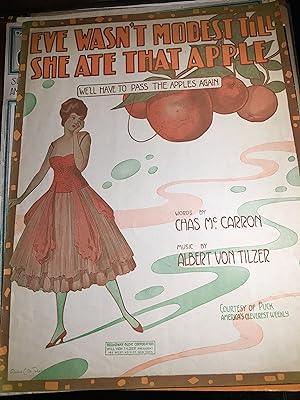 Eve wasnt Modest Till She Ate That Apple. Illustrated Sheet Music