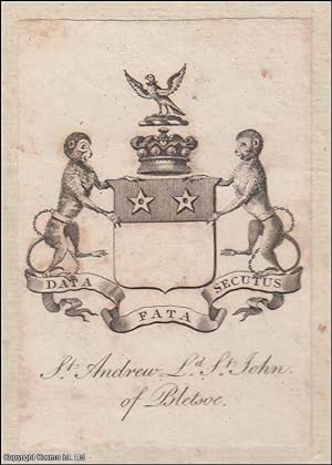 Decorative Bookplate. St. Andrew Ld. St. John of Bletsoe. Undated, but from the design likely ear...