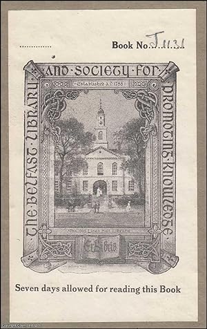 Decorative Bookplate. The Belfast Library and Society for Promoting Knowledge. Undated, but from ...
