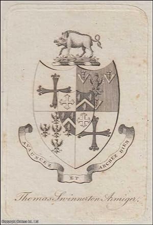 Decorative Bookplate. Thomas Swinnerton Amiger. Avauncez et Archez Bien. Staffordshire family. Un...