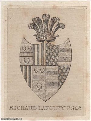 Decorative Bookplate. Richard Langley, Esq. Undated, but from the design likely late 18th century.