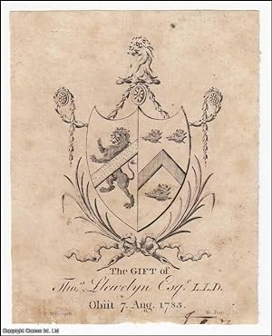 Decorative Bookplate. The Gift of Thomas Llewelyn Esq., L.L.D., 7 Aug 1783.