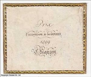 Decorative Bookplate. Prix L'attention a la lecture 1809.