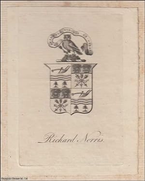 Decorative Bookplate. Richard Norris. Sapientia Virtute et Opere. Undated, but from the design li...