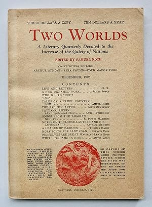 Two Worlds: A Literary Quarterly Devoted to the Increase of the Gaiety of Nations, Volume 1, Numb...