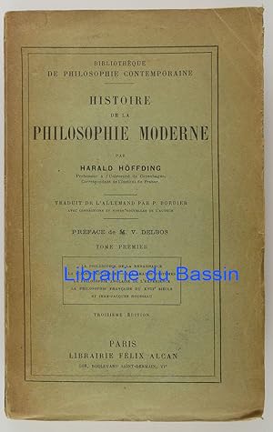 Histoire de la philosophie moderne Tome Premier