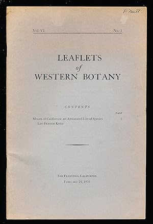 Leaflets of Western Botany vol.6, no.1 (February 24,1950): Mosses of California - Koch