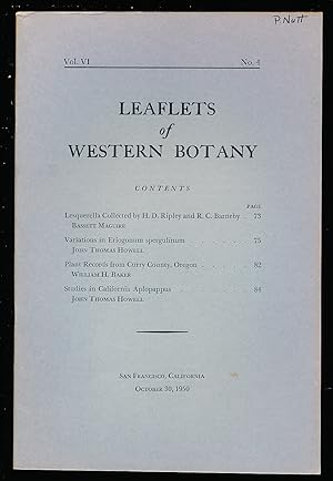 Leaflets of Western Botany vol.6, no.4 (October 30.1950)
