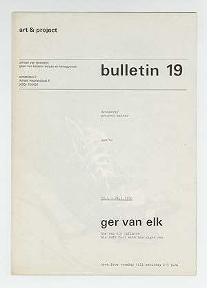 bulletin 19: how van elk inflates his left foot with his right one (10 -24 January 1970)