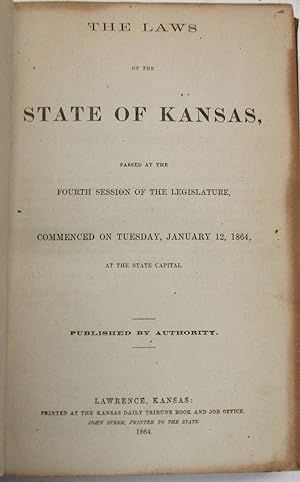 A GROUP OF EARLY KANSAS STATEHOOD LAWS, 1861-1871