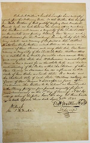 A SIGNED AND WITNESSED WAGER BETWEEN ROBERT H. WATKINS AND JACOB K. SWOOPE ON THE OUTCOME OF THE ...