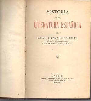 HISTORIA DE LA LITERATURA ESPAÑOLA.