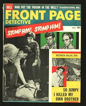 Front page Detective 3/1957 -violent juvenile crime stories-Arson-ice pick crime-terror-Posed pho...