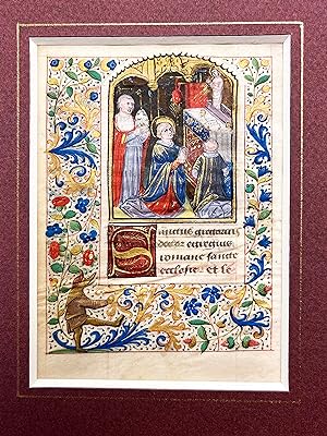 Illuminated Manuscript Miniature depicting the Mass of St. Gregory