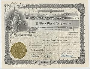 Uniflow Diesel stock certificate
