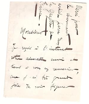Lettre autographe de Jeanne Élisabeth Marie Vieu dite Jane Vieu.