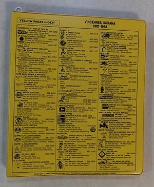 VINCENNES INDIANA 1987 - 1988 TELEPHONE BOOK COVER BINDER ADVERTISEMENTS YELLOW PAGES