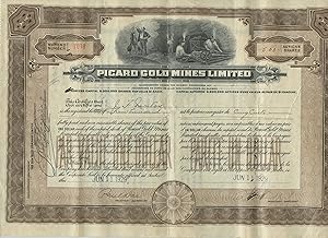 Picard Gold Mines stock certificate