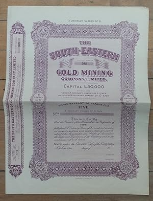 South-Eastern Gold Mining stock certificate