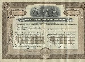 Picard Gold Mines stock certificate