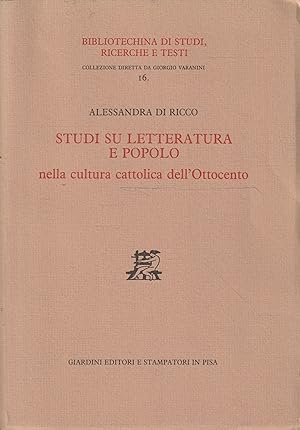 Studi su letteratura e popolo nella cultura cattolica dell'Ottocento