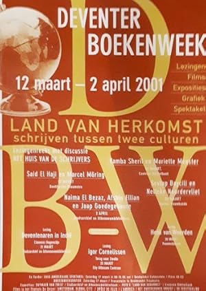 Boekenweekaffiche 2001. Deventer Boekenweek. Land van herkomst