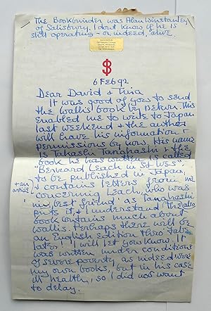 A six page autograph letter sent by Berlin to David and Tina Wilkinson of the Book Gallery, Saint...
