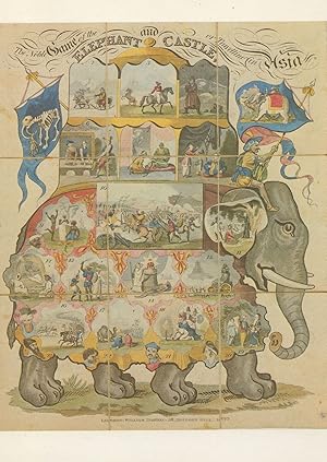 Victorian Noble Riddle Game Of Elephant & Castle Tube Train Postcard