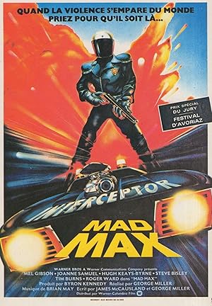 Mad Max French Cinema Postcard Film Rare Postcard
