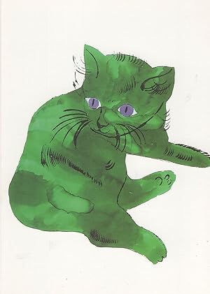 Green Cat Andy Warhol Foundation Painting Postcard