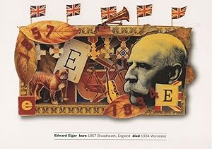 Edward Elgar Classical Composer BBC Art Collage Postcard