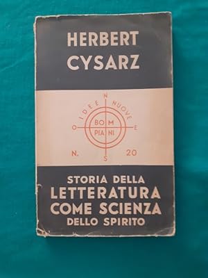 STORIA DELLA LETTERATURA COME SCIENZA DELLO SPIRITO,