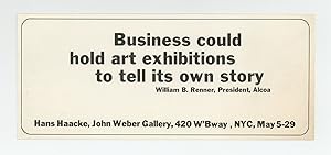 Exhibition card: Business could hold art exhibitions to tell its own story-William B. Renner, Pre...