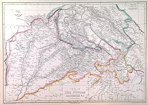 THE PUNJAB CASHMERE & C.. Map of Punjab and Cashmere.