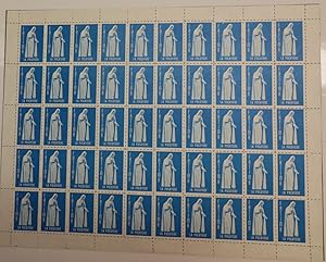 (Timbres) Une planche de timbres commémoratif, Fatima La Pocatière, la Vierge
