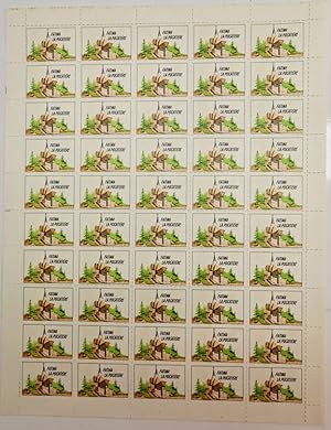 (Timbres) Une planche de timbres commémoratifs, Fatima La Pocatière, chapelle
